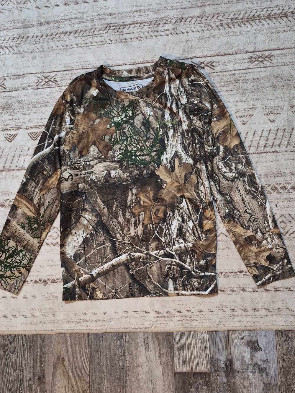 Magellan Outdoors Kids Long Sleeve Camo Tee - Brown, Green